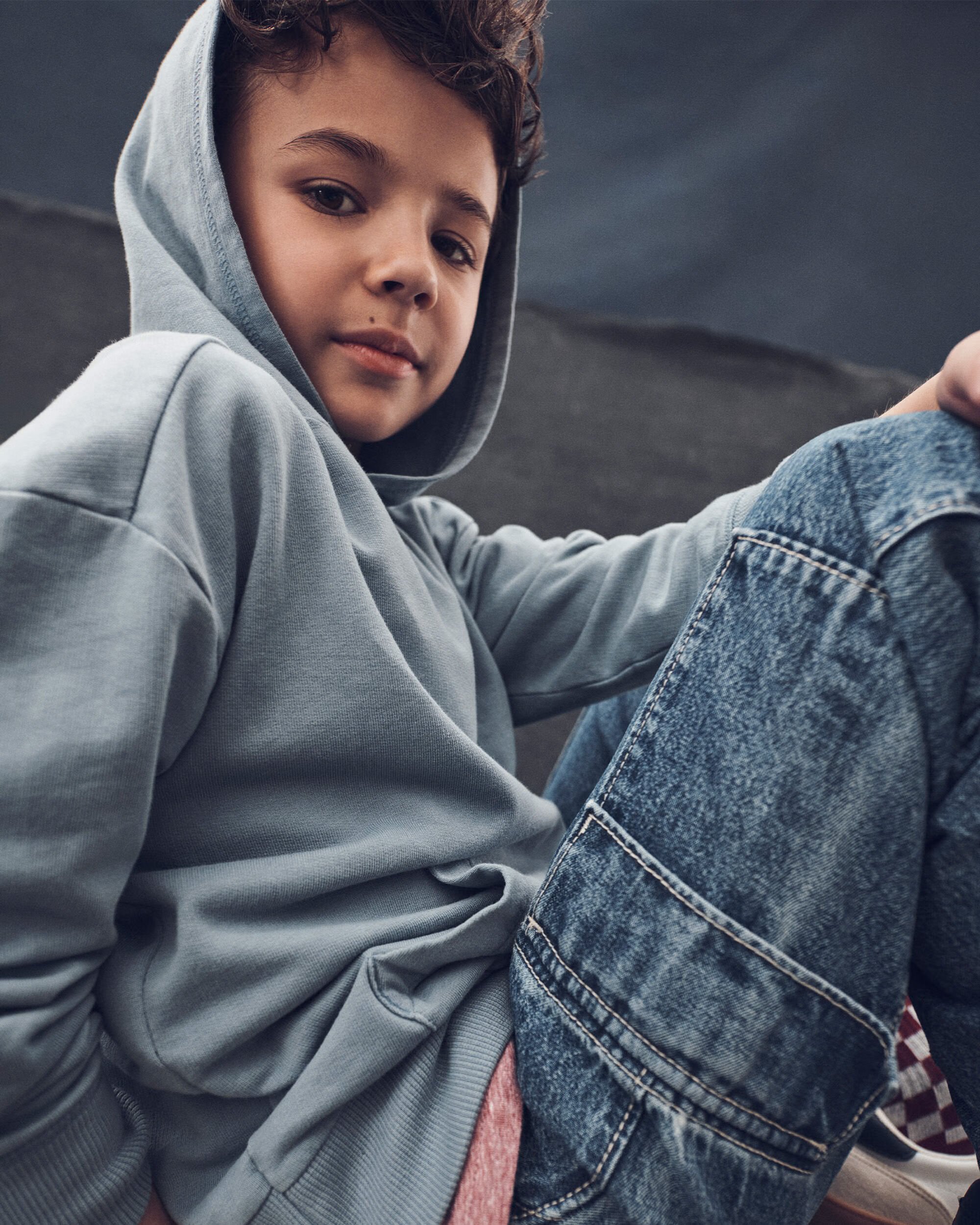 Boys Cotton Long-Sleeve Hoodie - Blue - OshKosh | Carter's
