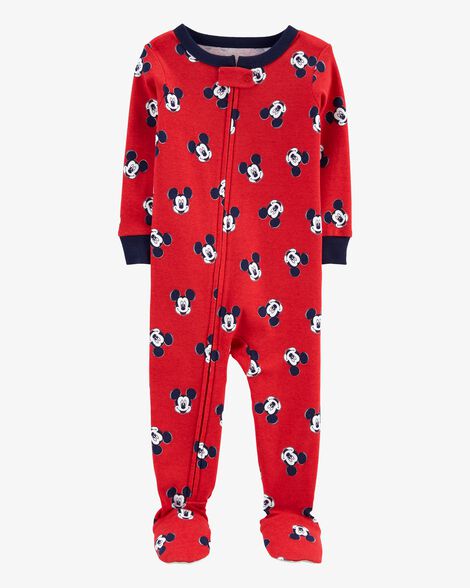 Product image 1 of Toddler 1-Piece Mickey Mouse 100% Cotton Footie Pajamas