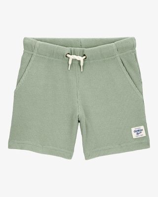 Product image 1 of Toddler Waffle Knit Drawstring Shorts - Green