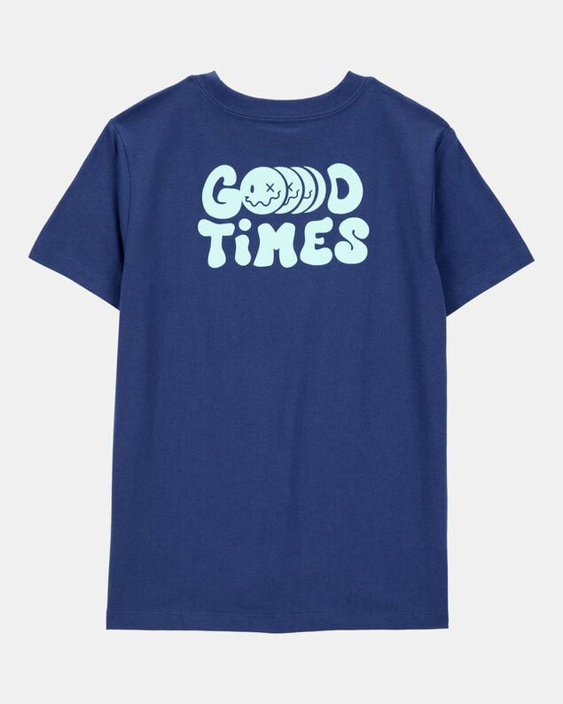 Product image 2 of Boys Smiley Face Short-Sleeve Graphic Tee - Navy
