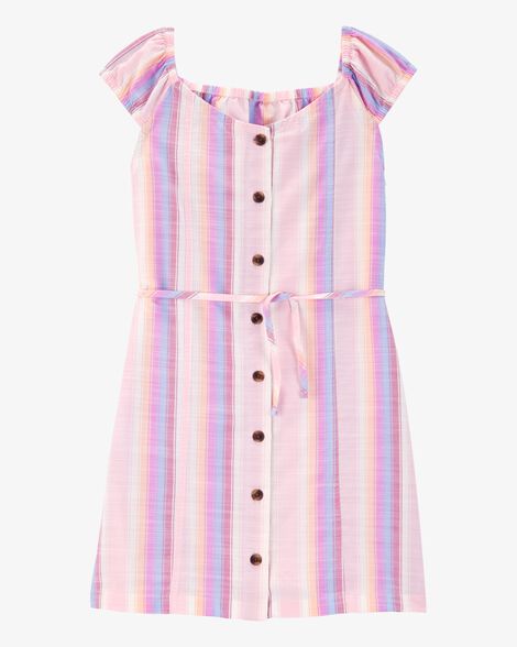  Product image 1 of Kid Striped Poplin Dress -Pink