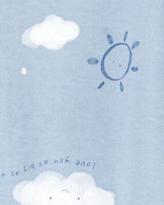 Product image 2 of Baby Cloud Print 2-Way Zip Cotton Sleep & Play Pajamas - Blue