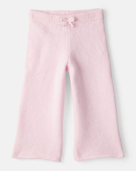 Toddler Girl Wide-Leg Sweater Knit Pants - Pink