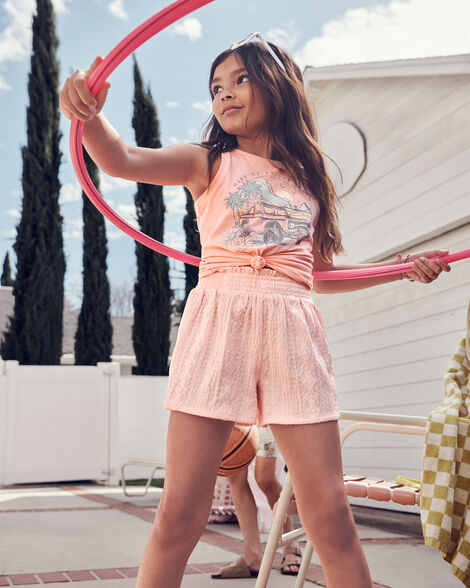 Product image 4 of Kid Pull-On Smocked Shorts - Pink