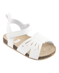 Baby Butterfly Faux Cork Sandals - White