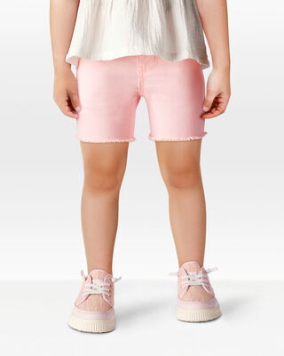 Product image 2 of Toddler Iconic Denim Shorts: Frayed Hem - Pink