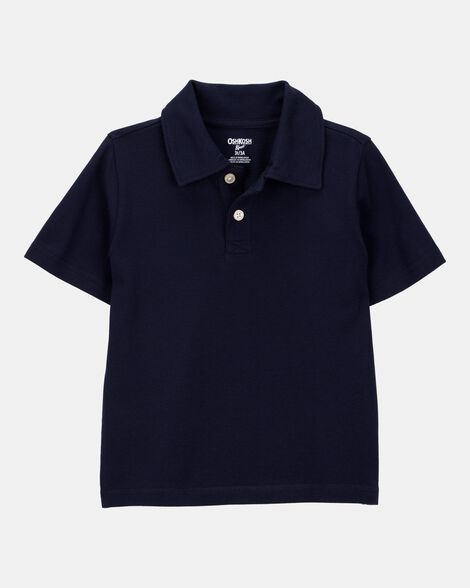Toddler Boy Pique Uniform Polo Shirt - Navy