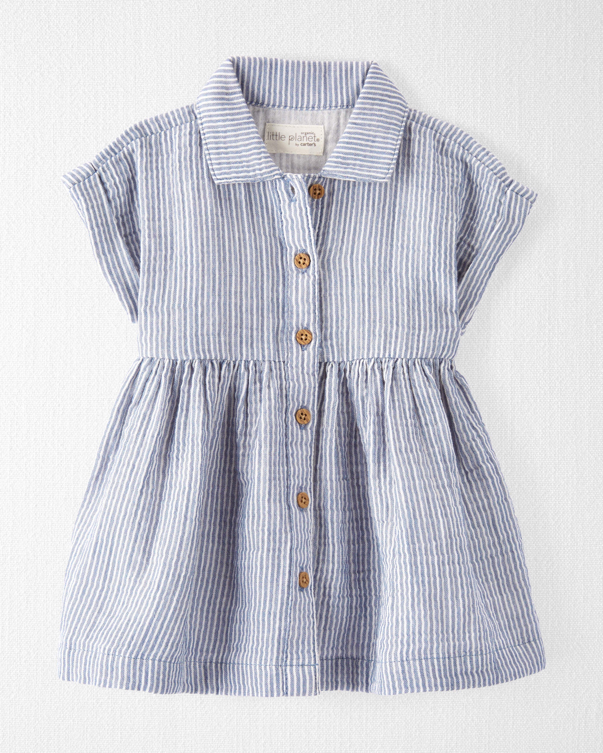 Carter's blue and white striped dress new arrivals