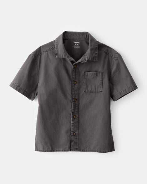 Product image 1 of Kid Short-Sleeve Button-Down Pocket Shirt - Black