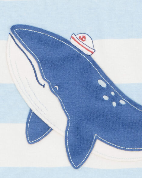 Product image 3 of Baby Whale Striped Snug Fit Cotton 4-Piece Pajamas