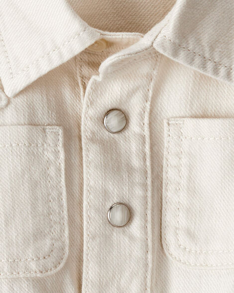  Product image 4 of Baby Girl Embroidered Cotton Long-Sleeve Dress - White