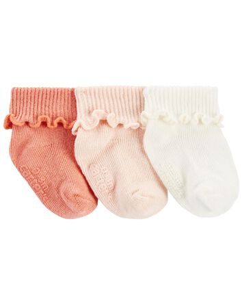 Baby 3-Pack Ribbed Booties