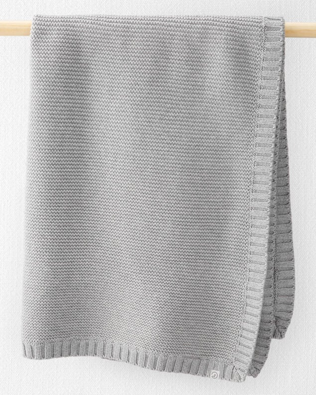 Product image 1 of Baby Organic Cotton Textured Knit Blanket in Gray