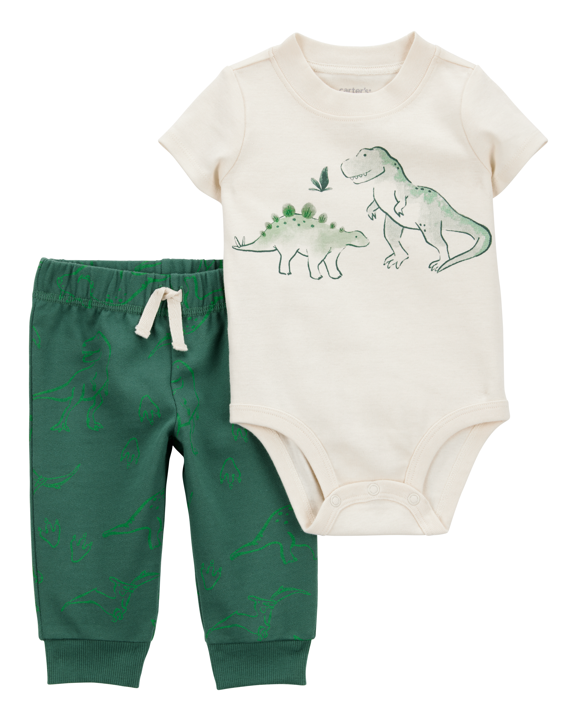 Baby 2-Piece Dinosaur Short-Sleeve Bodysuit Pant Set