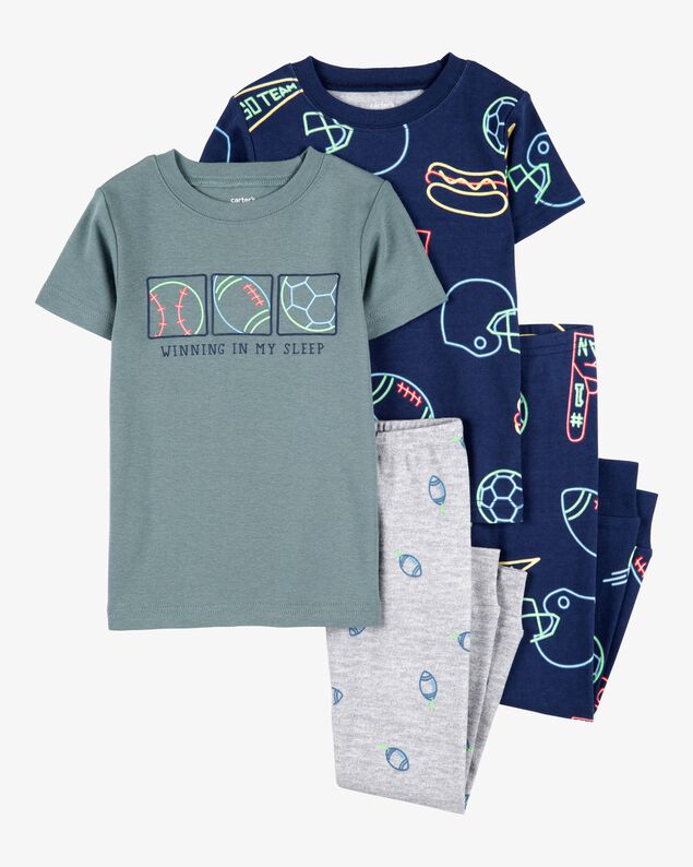 Product image 1 of Toddler 4-Piece Sports Cotton Pajamas