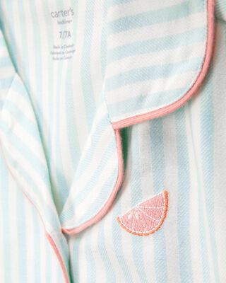 Product image 2 of Kid Striped Loose Fit 2-Piece Pajamas - Mint