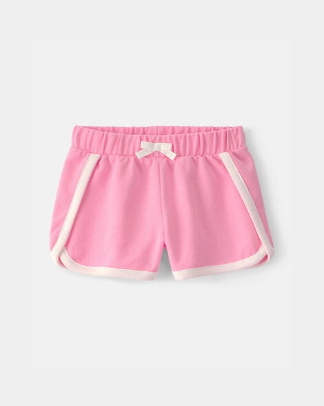 toddler girl french terry athletic shorts - pink