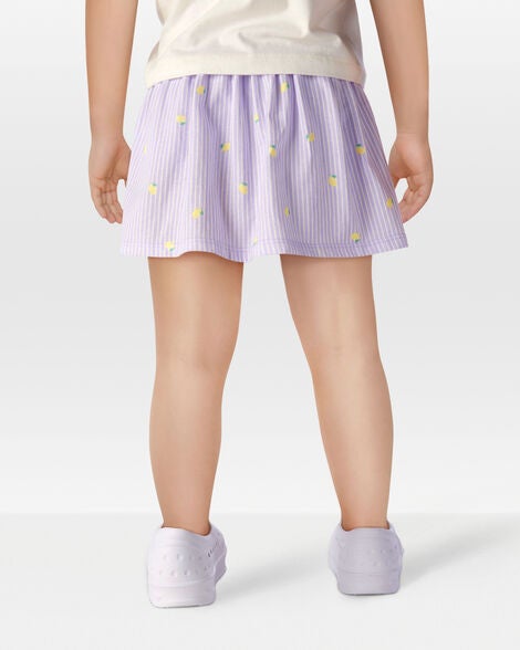  Product image 3 of Toddler Striped Lemon Print Skort - Purple