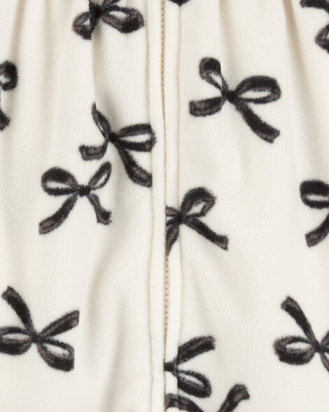 Product image 2 of Baby Bows Hooded Zip-Up Fleece Jumpsuit