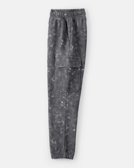  Product image 3 of Boys Acid Wash Print French Terry Joggers - Grey