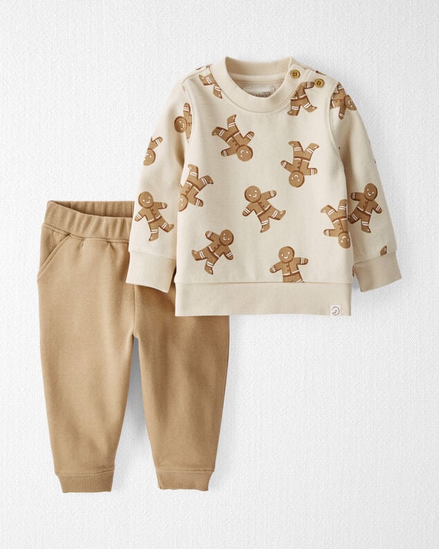 Product image 1 of Baby 2-Piece Gingerbread Man Holiday Set Made with Organic Cotton