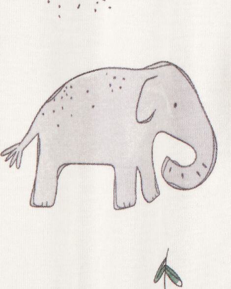 Product image 3 of Baby 2-Pack Striped Elephant 2-Way Zip Cotton Sleep & Play Pajamas