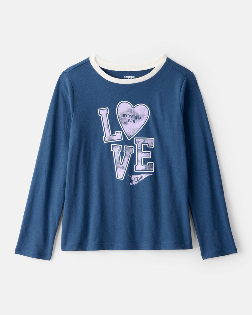 OshKosh B'gosh Girls Love Club Long-Sleeve Graphic Tee L Blue