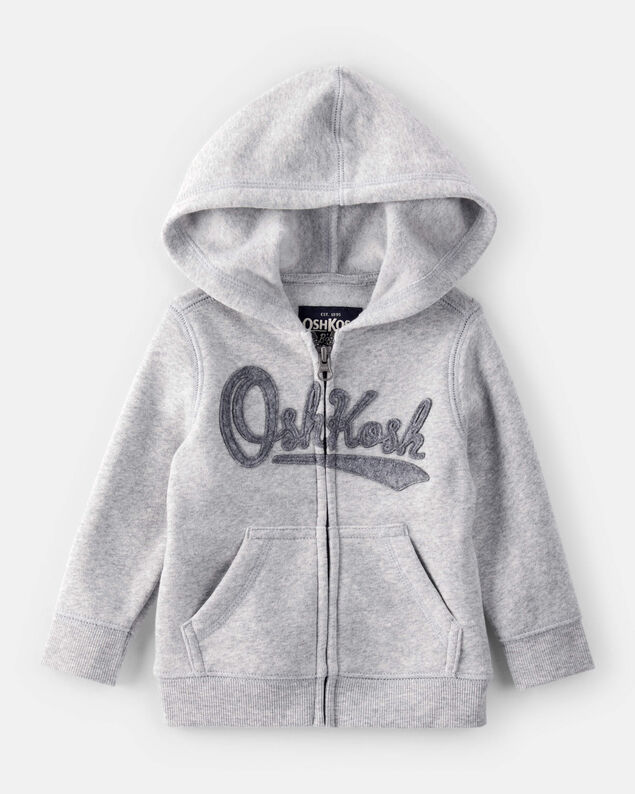 Product image 1 of Baby Boy OshKosh Fleece  Logo Zip Jacket - Grey