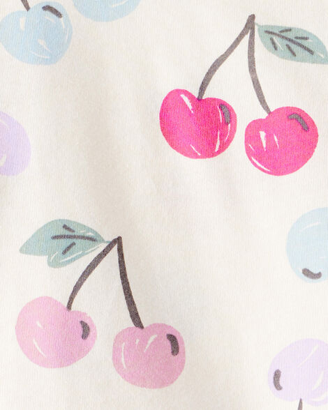 Product image 2 of Toddler Girl Cherry Print Short-Sleeve Peplum Top - White