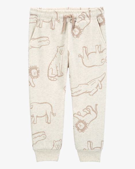  Product image 3 of Toddler Pull-On Animal Print Fleece Pants - Gray
