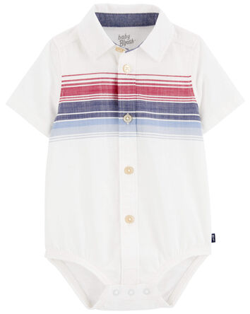 Baby Striped Button-Front Bodysuit