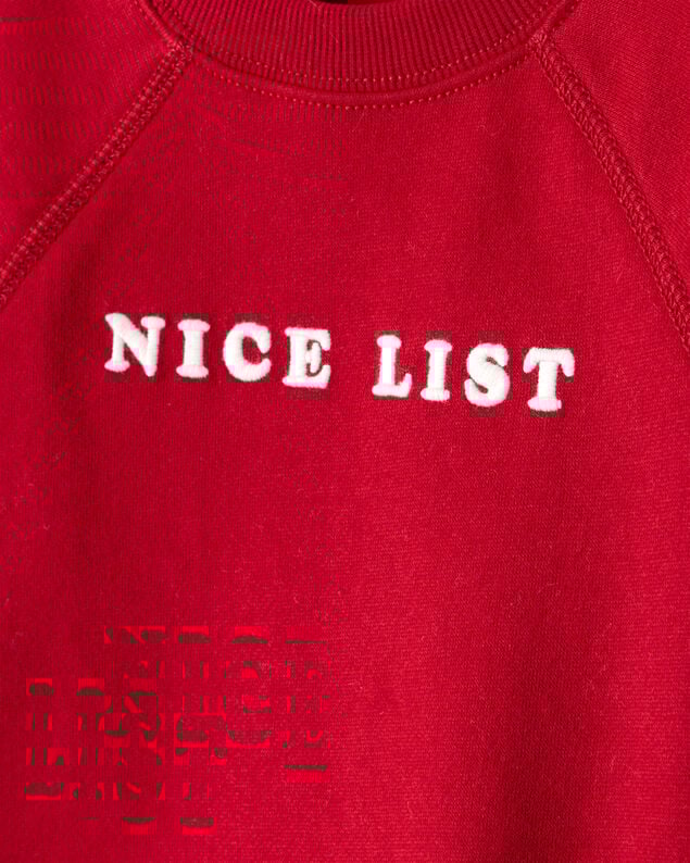 Product image 2 of Toddler Boy Christmas Nice List Long-Sleeve Pullover Sweatshirt - Red