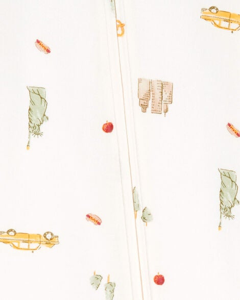  Product image 3 of Baby New York City Print Footie 1-Piece PurelySoft Pajamas - Ivory
