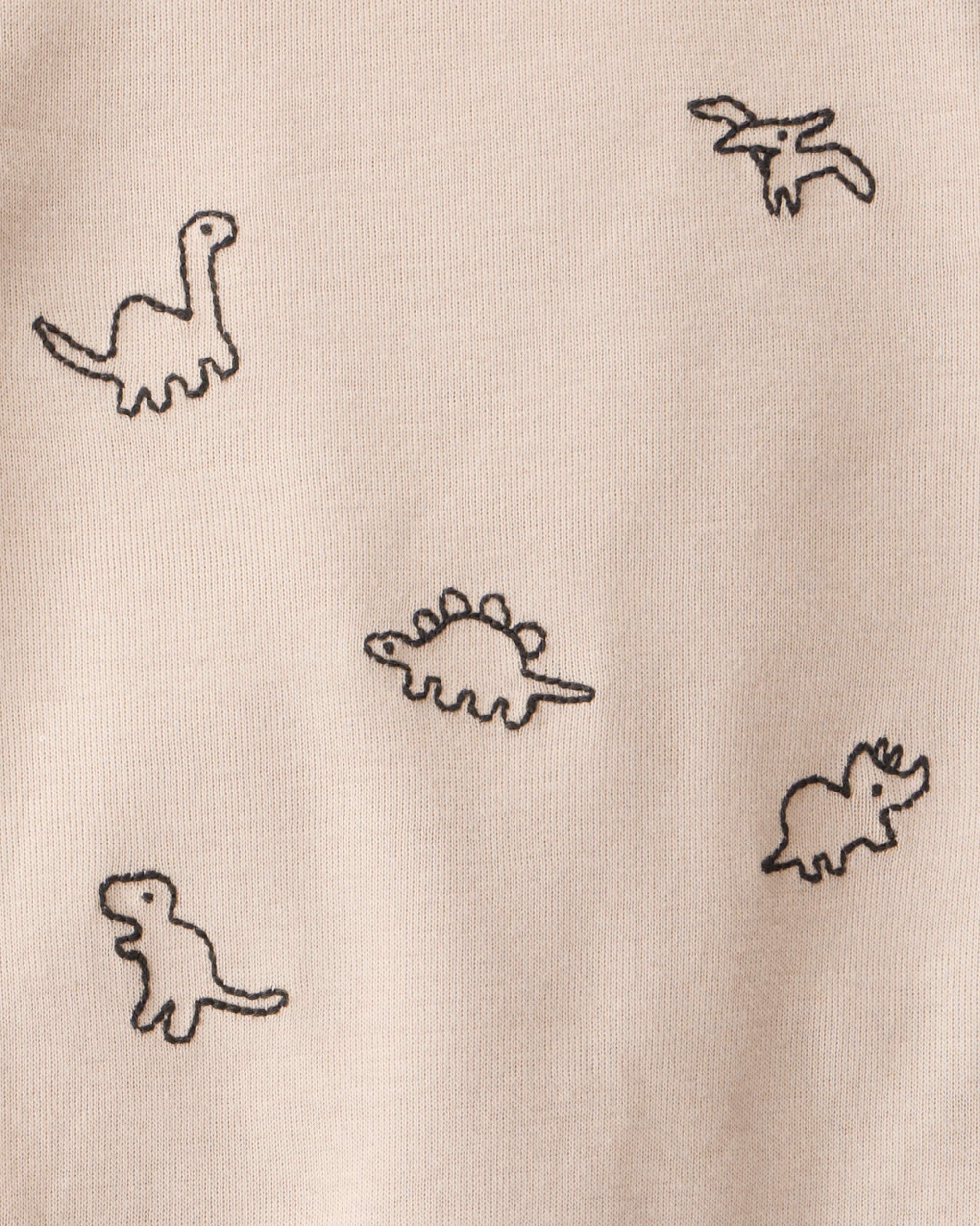 Baby Boy 2-Piece Dinosaur Long-Sleeve Bodysuit Pant Set - Brown