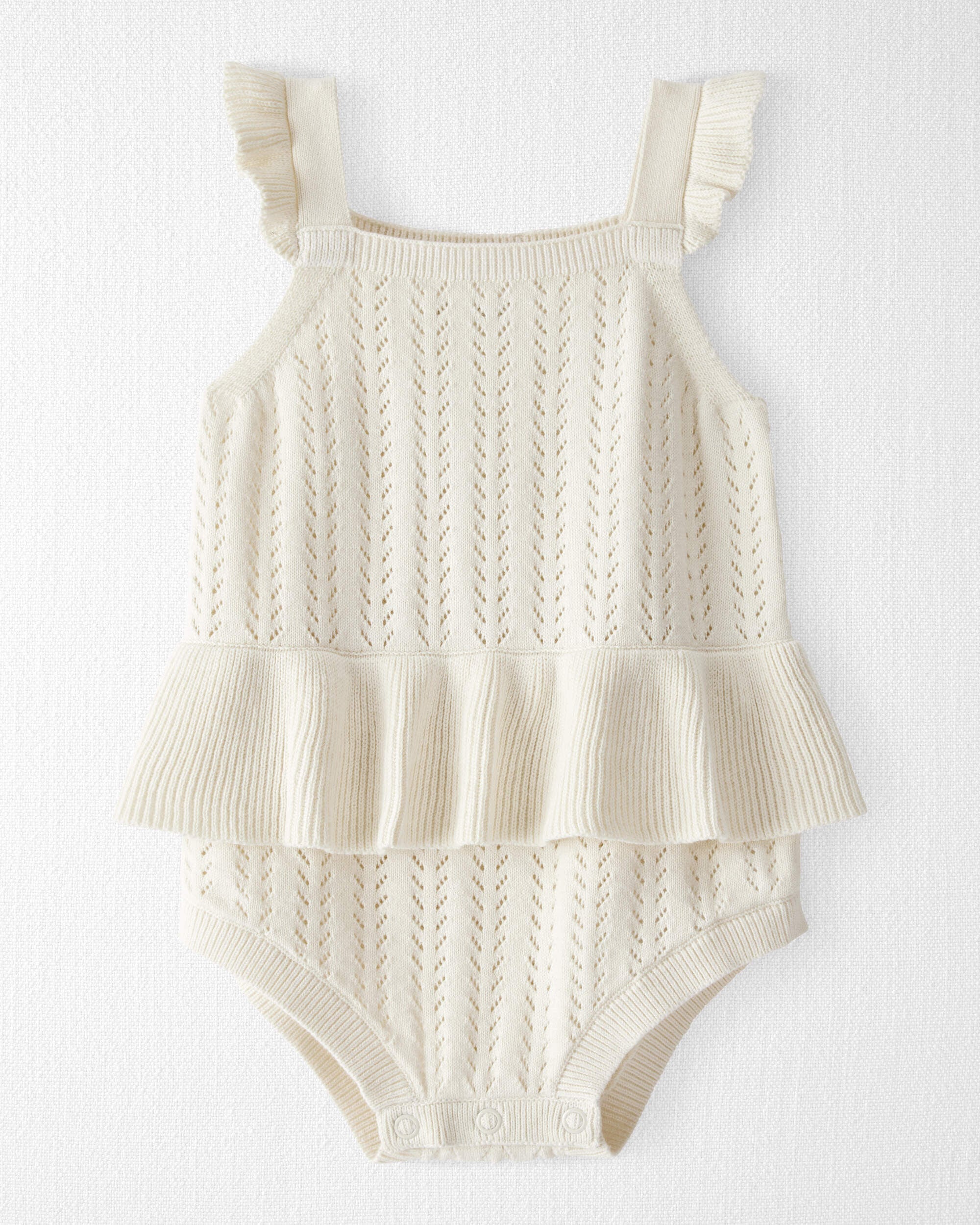 Little Planet Baby Girl Organic Cotton Sweater Knit Bubble 12M Sweet Cream 25$