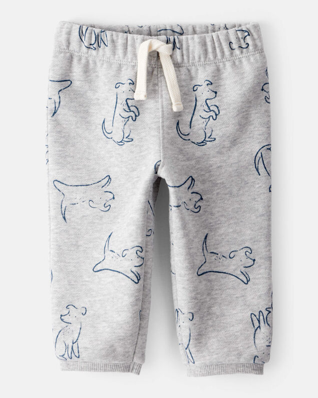 Product image 1 of Baby Boy DayDream Fleece Dog Knit Pull-On Pants - Grey