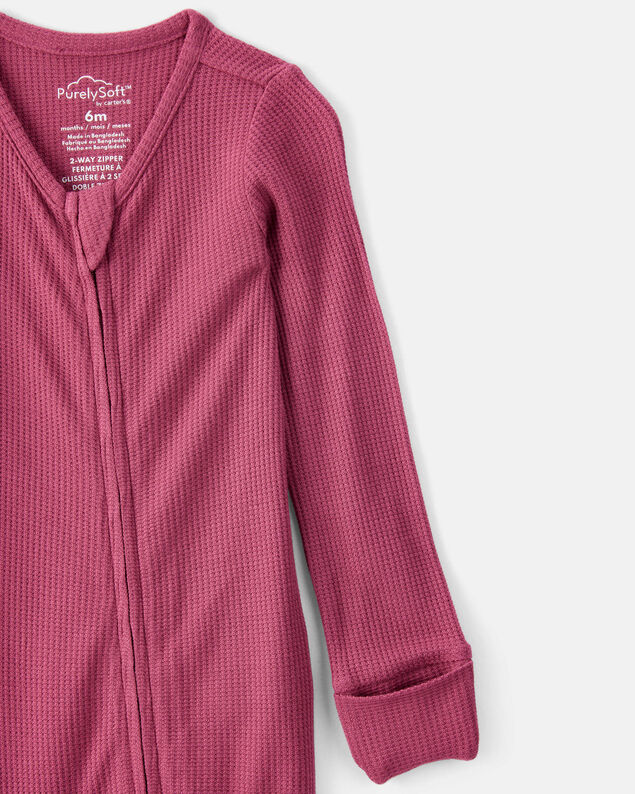 Product image 2 of Baby Girl PurelySoft Long-Sleeve Sleep & Play - Burgundy