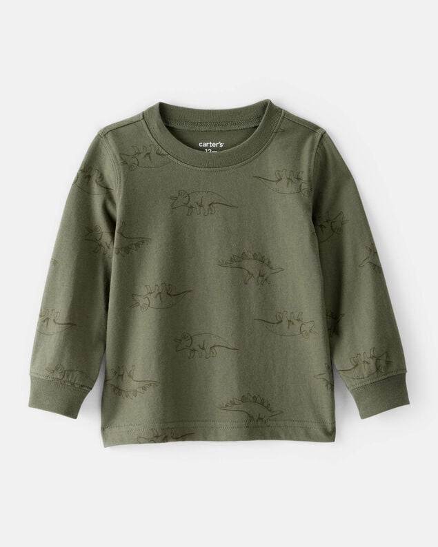 Product image 1 of Baby Boy Dinosaur Print Long-Sleeve Tee - Green