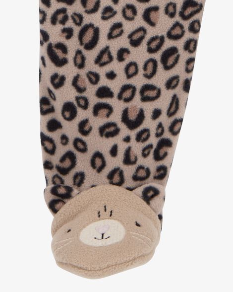 Product image 4 of Baby Leopard Zip-Up Fleece Footie Sleep & Play Pajamas