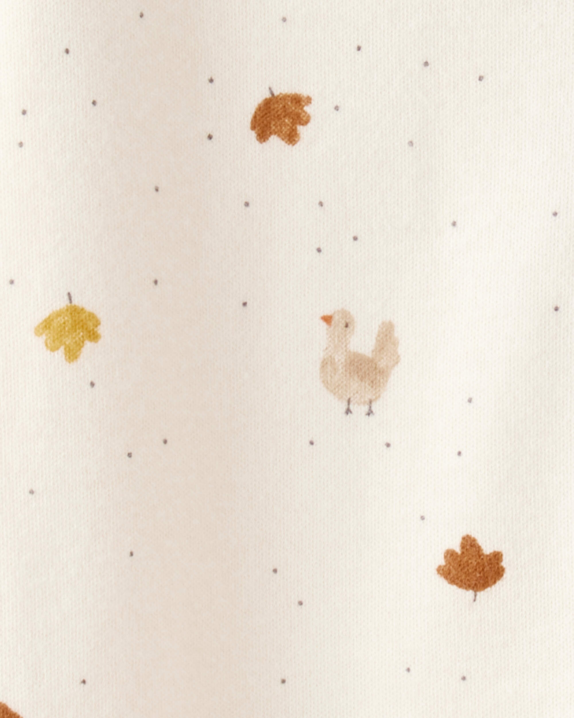 Baby Thanksgiving Print 100% Cotton Long-Sleeve 2-Way Zip Sleep & Play Pajamas - White