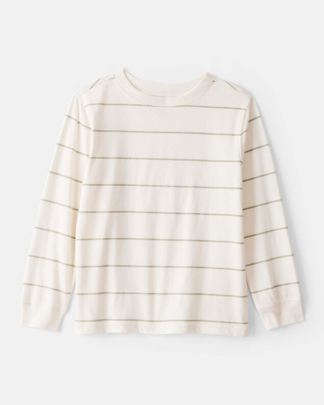 Product image 1 of Boys Striped Long-Sleeve Tee - Ivory