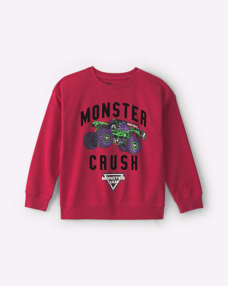 boys monster jam pullover sweatshirt - red