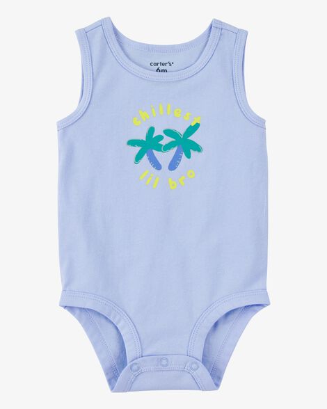  Product image 1 of Baby Chillest Lil Bro Sleeveless Bodysuit - Blue
