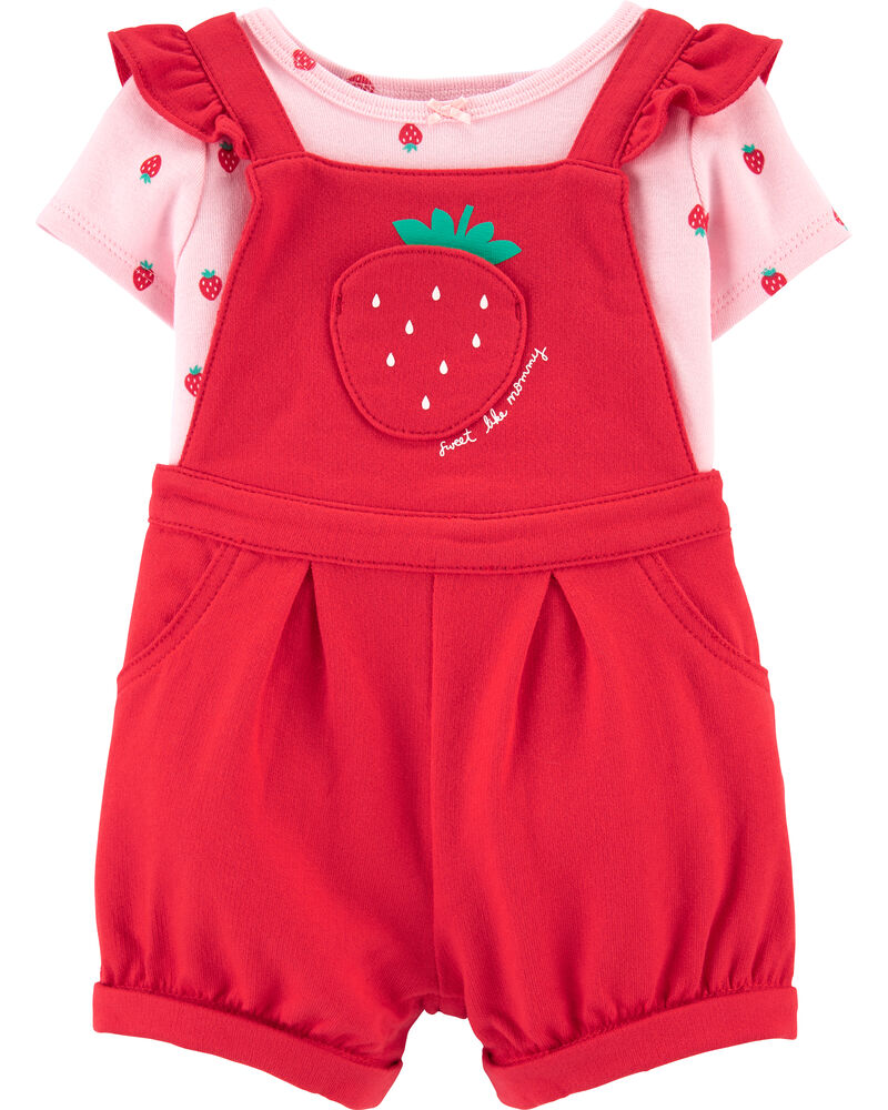 2 Piece Tee Strawberry Shortalls Set Carters Com
