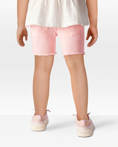  Product image 3 of Toddler Iconic Denim Shorts: Frayed Hem - Pink