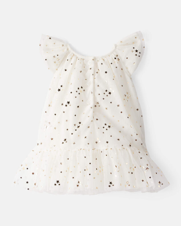 Product image 2 of Baby Girl Star Print Short-Sleeve Dress - White