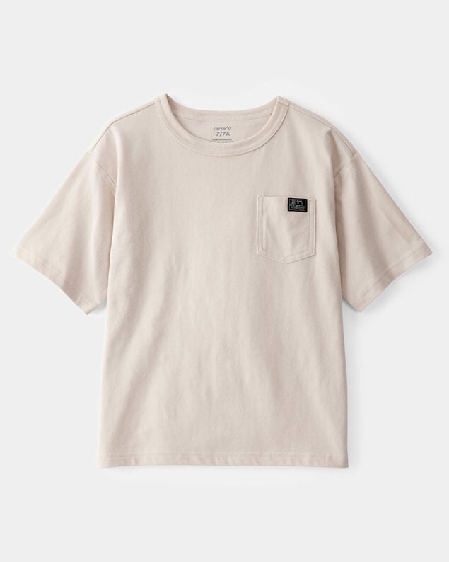 Product image 1 of Kid "Keeping It Real" Relaxed Pocket Tee - Beige