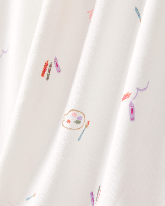 Product image 2 of Toddler Girl Painting & Coloring Print PurelySoft Long-Sleeve 2-Piece Pajamas - Ivory