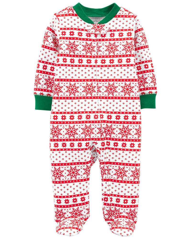 Fair Isle Christmas Zip Up Cotton Footed Sleep Play Carters Com