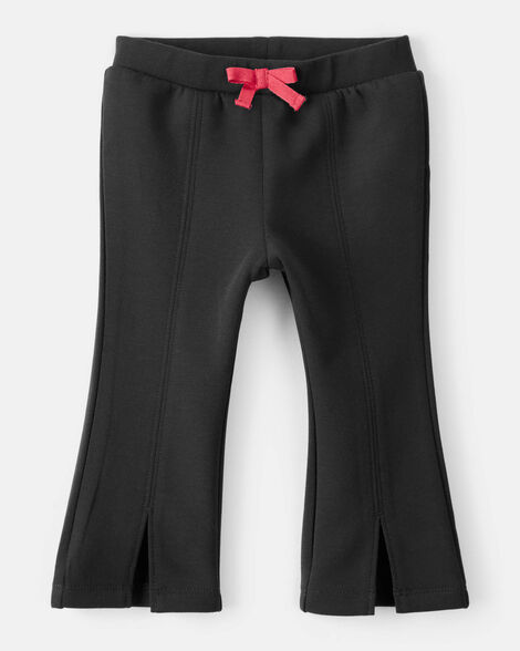 baby girl pull-on flare pants - black